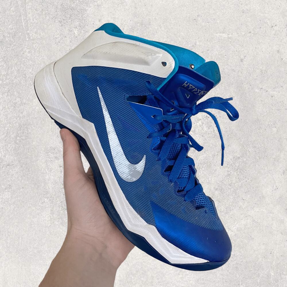 Vintage Y2K Nike Zoom Hyper Quickness Basketball Shoes Womens 12 Blue White - Picture 1 of 6